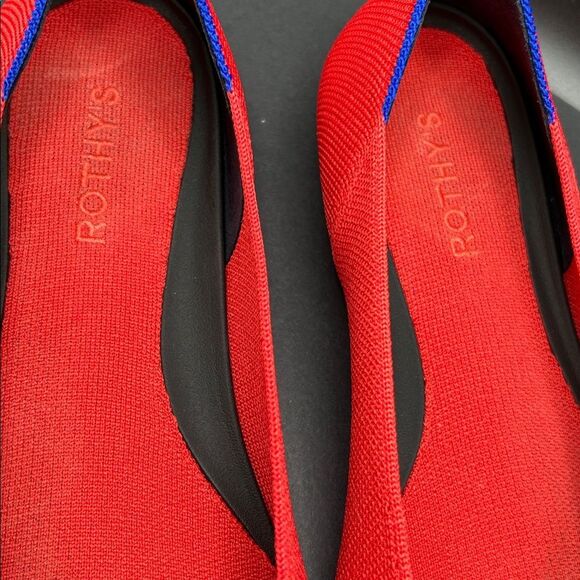 Rothy's Glamour Red Ballet Flats with Bow Size 10 - Picture 3 of 8